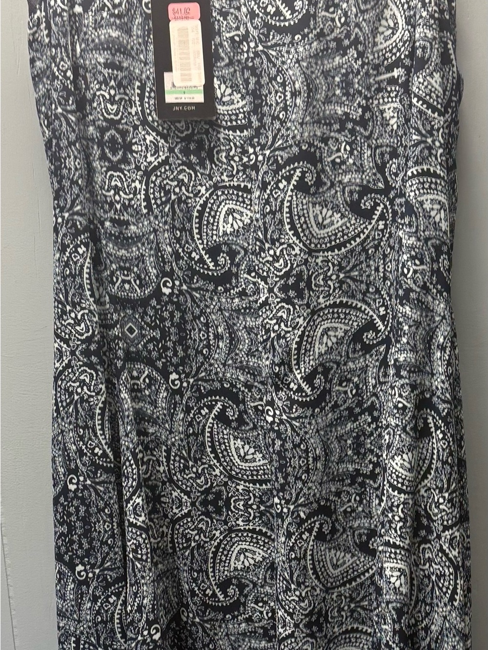 Jones New York Black and White Paisley Maxi Dress